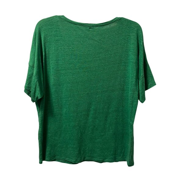 Chicos Green Linen Blend T-Shirt Size L women Crewneck tee - Picture 10 of 10
